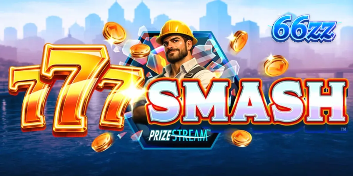 777 Smash স্লট গেমের একটি দৃশ্য যেখানে রেকিং বল এবং নির্মাণাধীন স্কাইস্ক্র্যাপার দেখা যাচ্ছে।